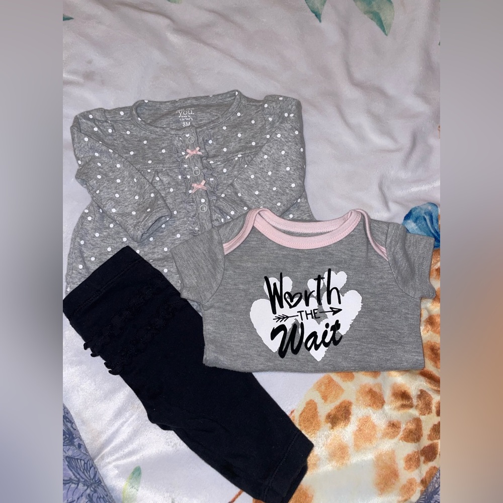 3 piece baby girl cardigan set